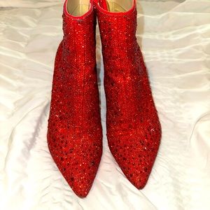 Red Betsy Johnson Booties - Size 8